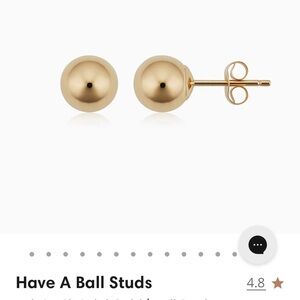 Oradina 14k gold stud ball earrings
